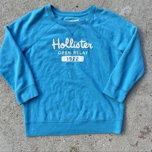 Y2K Hollister Blue Crewneck Sweater Sz L California Surf Logo Embroidered Mall